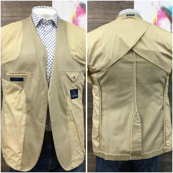 STAFFORD Mens Blazer Sport Coat‎ Casual Jacket Size 42R Classic Cotton Suit